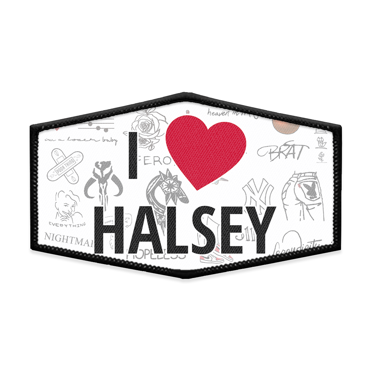 I Heart Halsey Hexagon Iron-on Patch