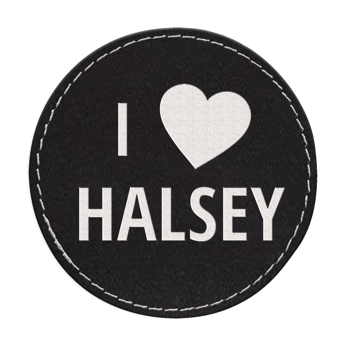 I Heart Halsey Circle Engraved Patch